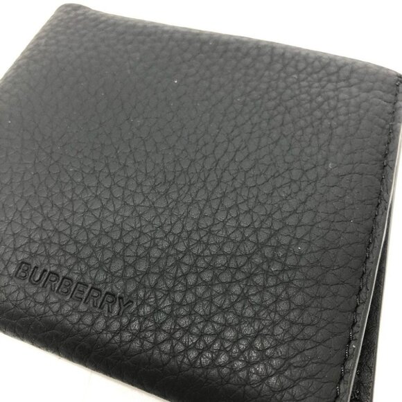 BURBERRY 8043377 logo Wallet Saif Folded wallet Leather Black - Picture 4 of 16